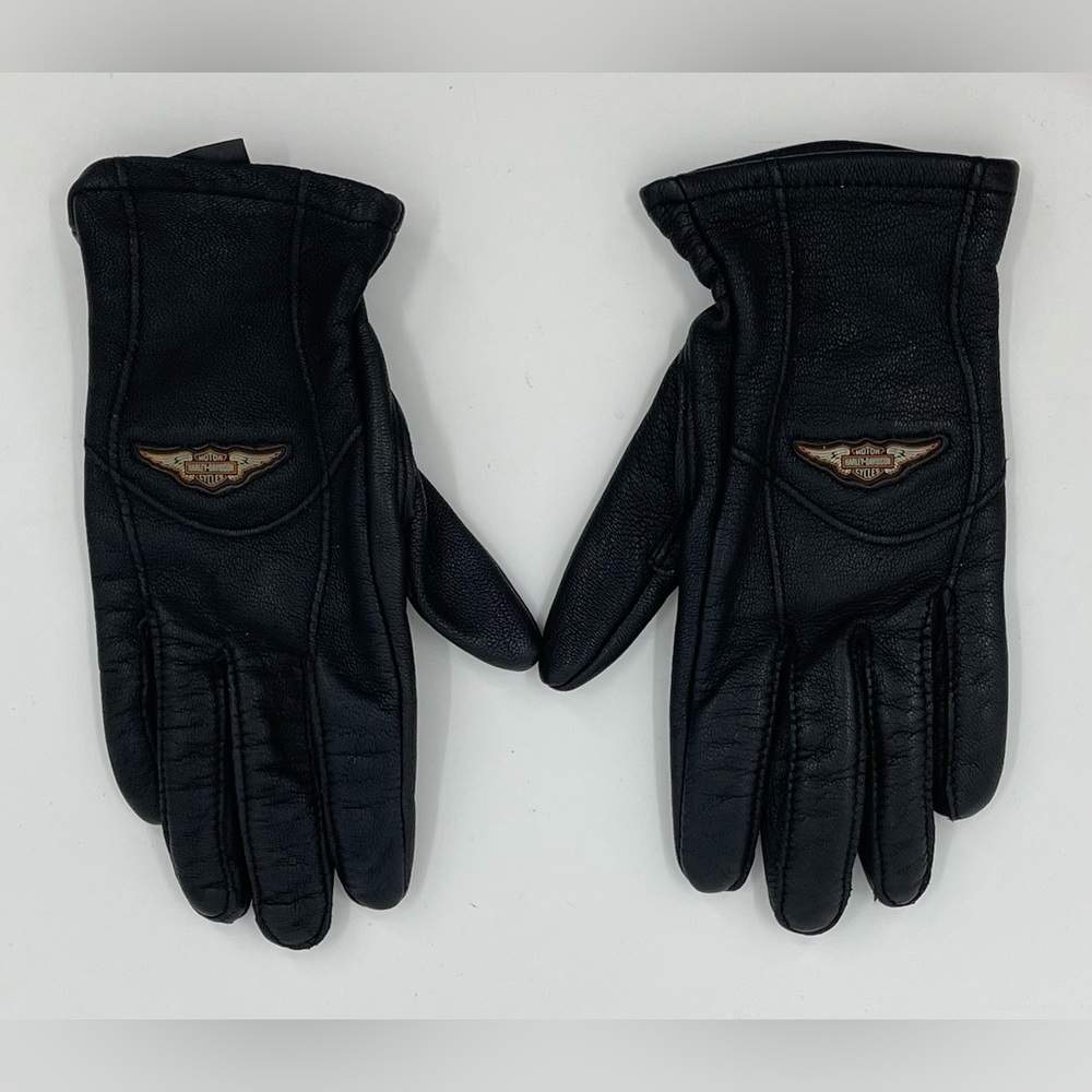 Harley Davidson Authentic Black Leather Riding Gloves Women’s Extra Small XS